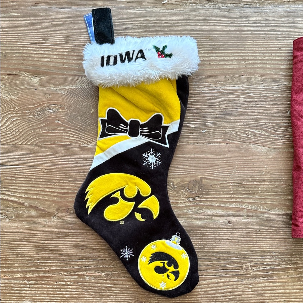 Forever Collectibles Iowa Hawkeyes Black and Gold Holiday Stocking